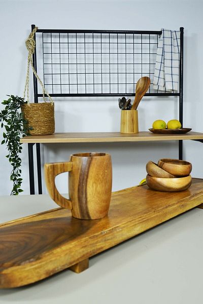 SepetçiBaba Mega Size Acacia Oval Presentation Board