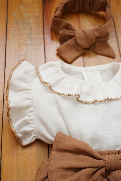 ipek atlas Βρεφικό και παιδικό κοντομάνικο φόρεμα Muslin Bandana