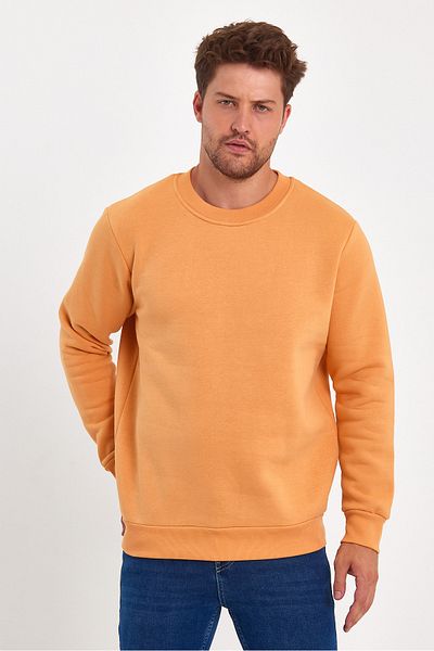 Rodi 3 Thread Raised Crew Neck Sweatshirt Rd24ke054903 K. mustard