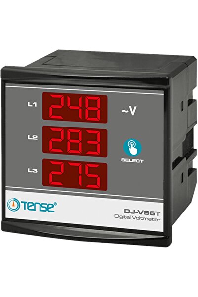TENSE DJ-V96T Dijital 3 Faz Voltmetre 5V - 500V AC (50/60 Hz)