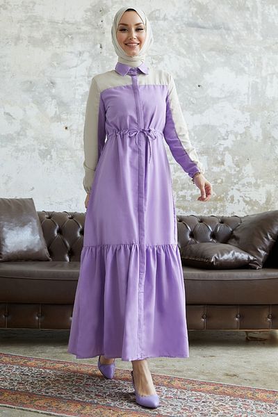 InStyle Φόρεμα με γιακά Malinda Shirt - Λιλά