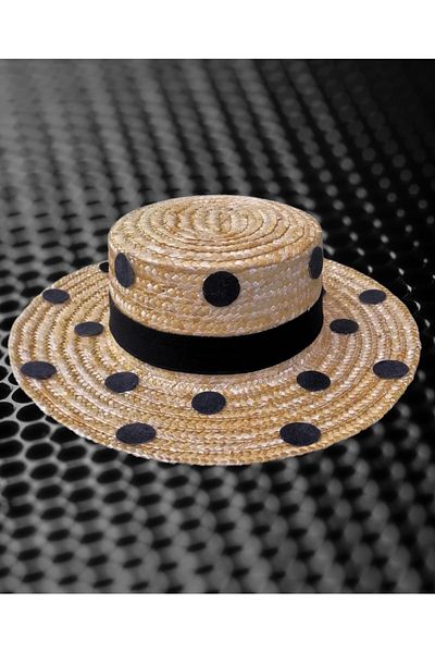 Shopiolog Women's Polka Dot Straw Hat