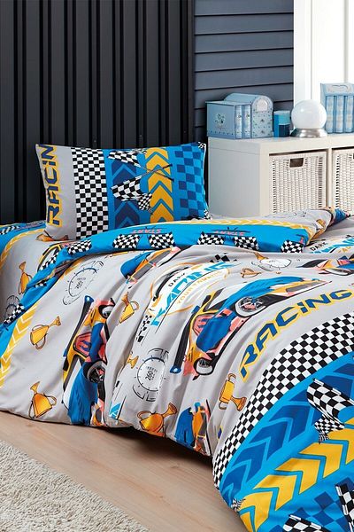 SENLİFE Set cuvertură de pilota Racer Cotton Ranforce Single