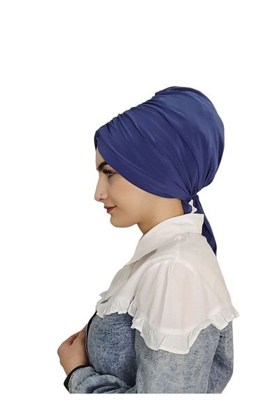 erasra class Bone Indigo Hijab - Compatible with Swimsuit and Hasema Top, Back Tie