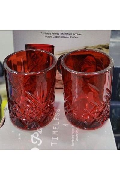Paşabahçe Timeless Red Coffee Side Cup 4-Piece 62 Cc