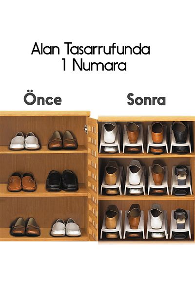 FİTHOME 10-Piece Plastic Shoe Organizer - Shoe Rack Organizer