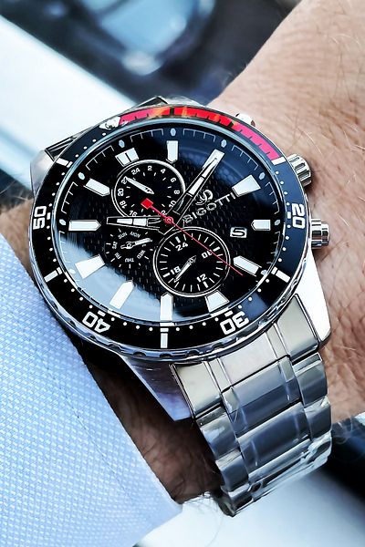Bigotti Complete Steel Men's Wristwatch 5 Atm Waterproof Silver Color + Bracelet Bme2001c4