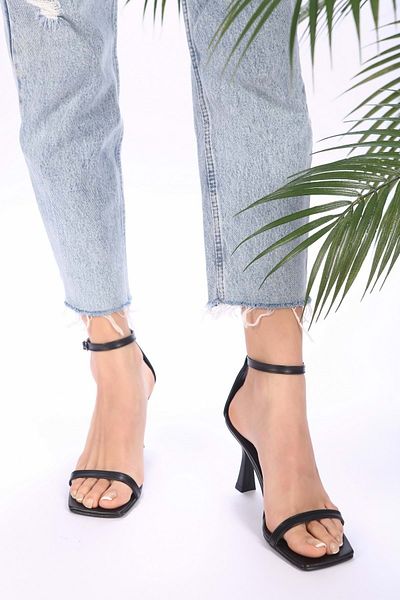 Shoeberry Pantofi cu toc Sesa Black Skin pentru femei