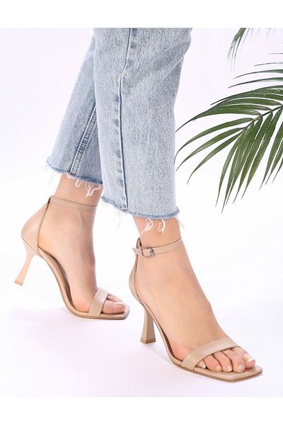 Shoeberry Dámske topánky na podpätku Riva Skin s jedným remienkom