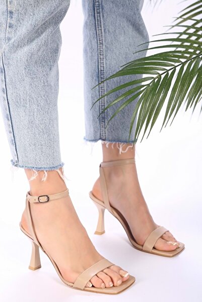 Shoeberry Kadın Venna Ten Cilt Tek Bant Topuklu Ayakkabı