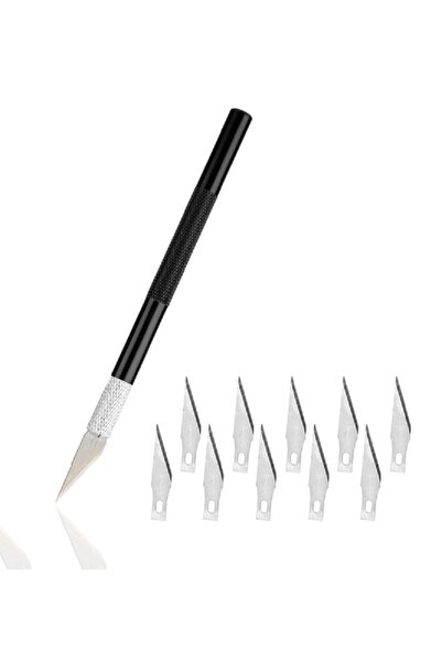 PeriStore Metal Neşter Bıçak Ahşap Oyma (1 Adet) Hobi Maket Bıçağı Tipi - Siy...