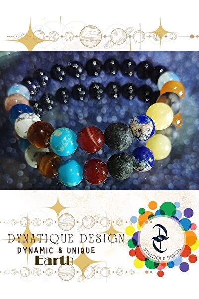 Dynatique Design سوار طاقة الحجر الطبيعي - سوار حجر النجمة - سوار توازن طاقة ...