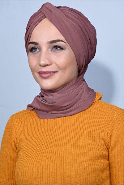 Nowa Scarf غطاء محرك السيارة بعقدة مع شال وردة مجففة