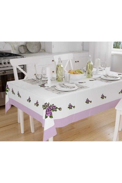 WENESSİ Față de masă cu model din țesătură din poliester imprimată cu punct d...