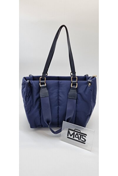MATS ÇANTA Mats Puf Kumaş Çift Askılı El Ve Omuz Çantası Lacivert