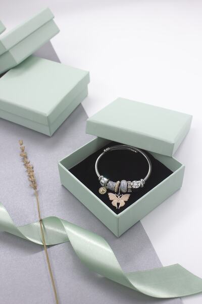 carton box Karton Kutu Su Yeşili 9x9 Kelepçe Kuyum Hediye Kutusu 10 Adet (süngerli)