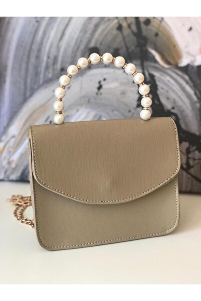 ÖzsoyStore Kadın incili ve zincirli şık el ve omuz çantası