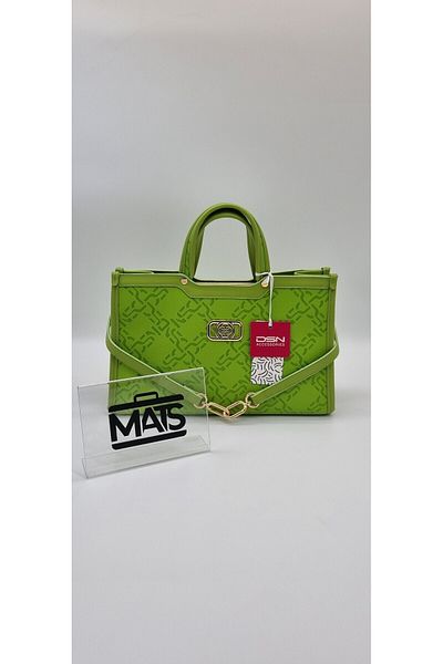 DSN Pistachio Green Hand and Shoulder Bag with Metal Buckle