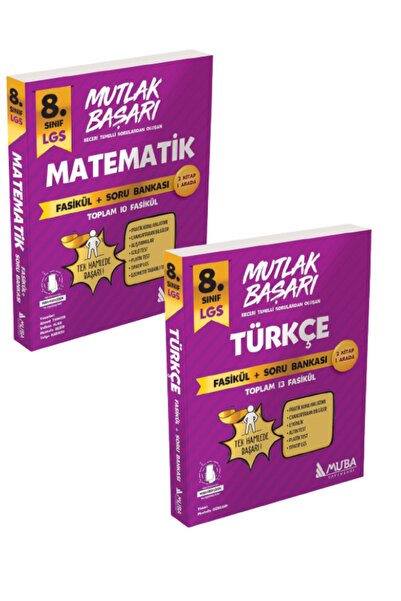 Muba Yayınları MUTLAK BAŞARI 8.SINIF LGS MATEMATİK ve TÜRKÇE FASİKÜL+SORU BAN...