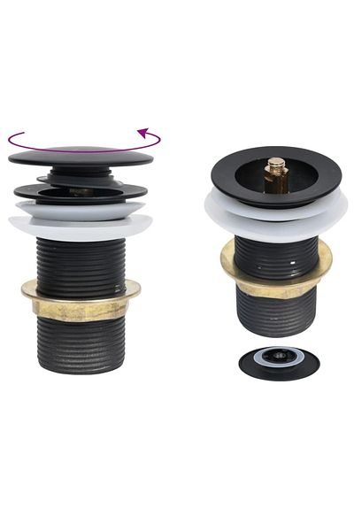 banyosepeti Gold Sink Flusher Stainless Sink Flusher Antique Flusher Pop Up Sink Black Drain Copper Sink Flusher