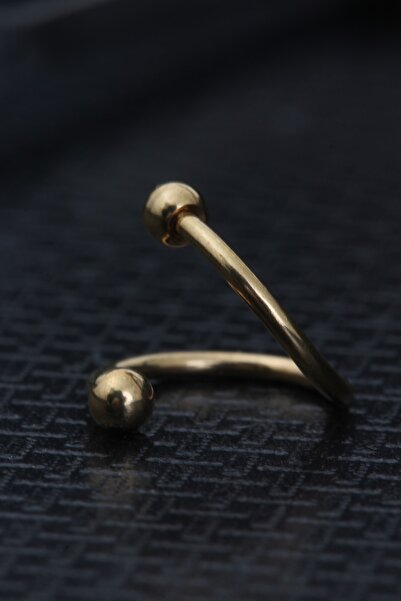 depozoom Cerrahi Çelik Spiral Kıkırdak Piercing Gold