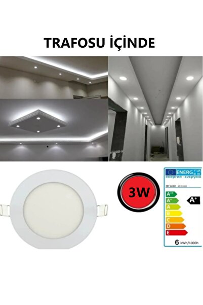 luxshome 3w Sıva Altı Slim Led Panel - Beyaz Spot Lamba - A Kalite Uzun Ömürl...