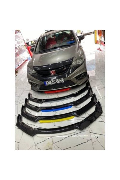 Sare Tuning Peugeot 407 2004-2008 4 Parça Mavi Ön Ek Piano Black Lip