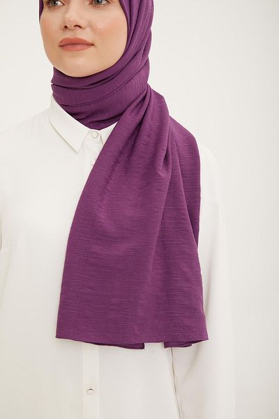 Armine Şal Jazz - Motiv cu dungi, Textura Bumbac, Prune