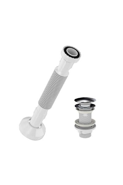 ULUMAK Pup-up Çelik Kapaklı Koku Önleyici Basmalı Aç Kapa Lavabo Sifonu