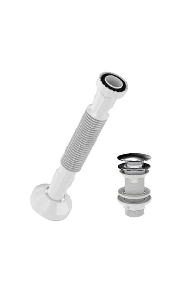 hilal Pup-up Çelik Kapaklı Koku Önleyici Basmalı Aç Kapa Lavabo Sifonu