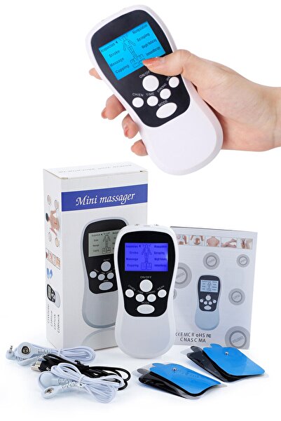 Genel Markalar Çift Kanallı 4 Pedli Taşınabilir Fizik Tedavi Tens Cihazı Mini...