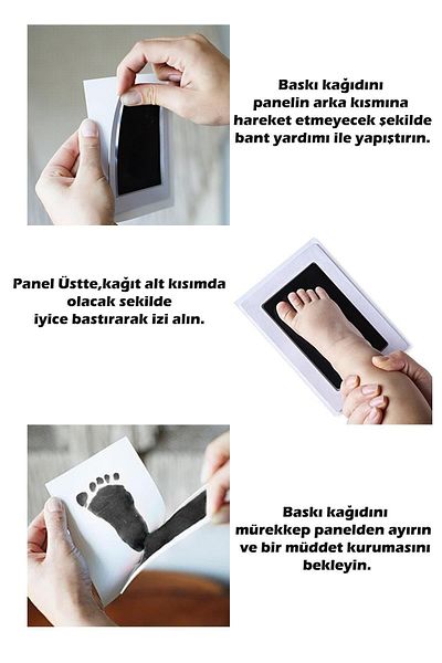 SARFEX Baby Hand and Footprint Memory Set Inkless Contactless Printing Kit Black Color Baby Memory Gift