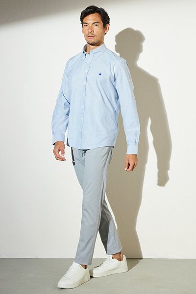 BROOKS BROTHERS Ανδρικό πουκάμισο Navy Blue Non-iron που δεν χρειάζεται σιδέρωμα