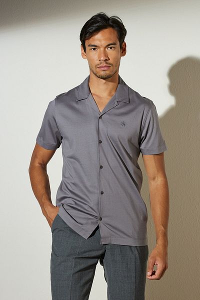 BROOKS BROTHERS Ανδρικό πουκάμισο με μοτίβο γιακά σε γκρι Comfort Fit