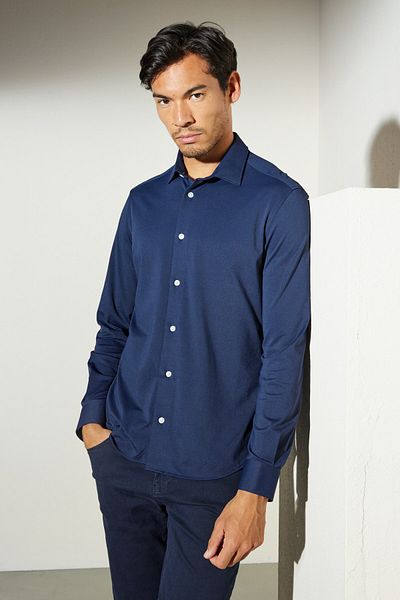 BROOKS BROTHERS Marineblaues Slim-Fit-Hemd mit schmaler Passform und klassischem Kragen für Herren