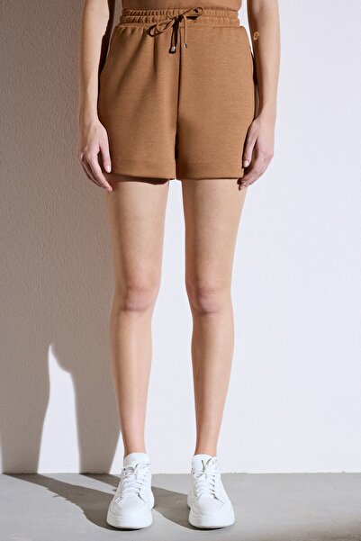 BROOKS BROTHERS Kadın Camel Normal Bel Cepli Scuba Sandy Şort