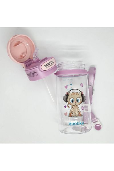 Taros Quokka 450ml Purple Hanging Flask with Straw