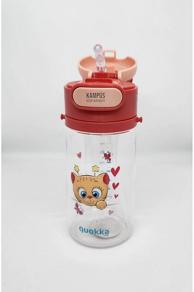 Taros Quokka 450ml Hanging Flask with Red Straw