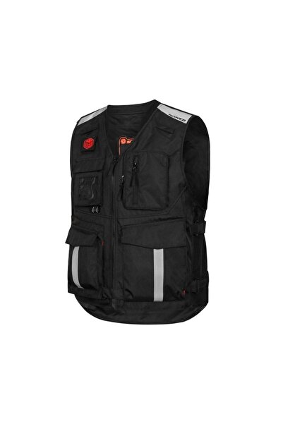 MOTOANL Motosiklet Reflektörlü Yelek Gece Gündüz Farkındalık Yeleği Siyah 600...