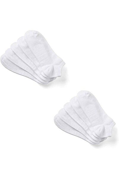 Meguca Socks Λευκές Βαμβακερές κάλτσες μποτάκι 8 Ζεύγη Οικονομικό Πακέτο