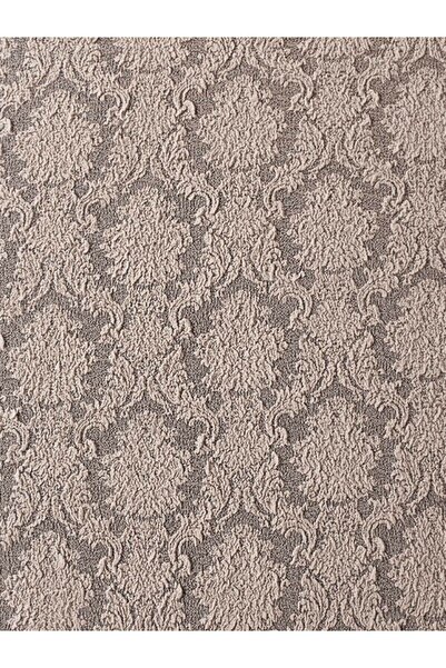 HEYTGAH Jakarlı Lüks Sandalye Kılıfı(6 Adet )lastikli Streç Yıkanabilir Etekli Sandalye Örtüsü Taş