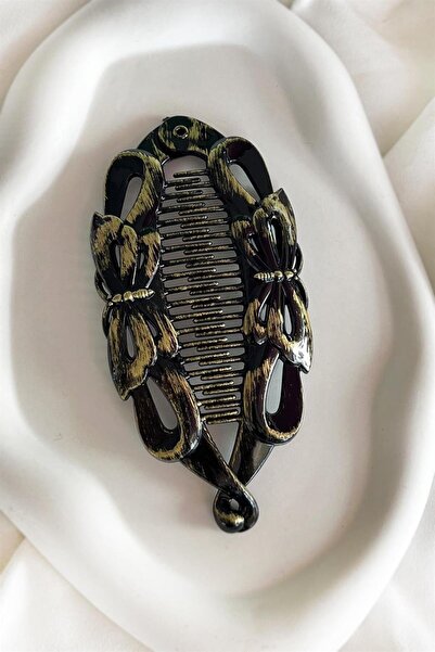 TAKIŞTIR Mixed Color Antique Patterned Butterfly Figured Banana Buckle