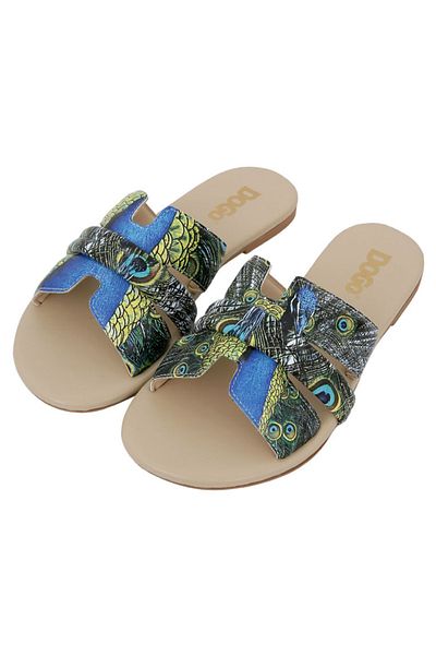 Dogo Women's Vegan Leather Multicolored Slippers - All Beauty is in You Design