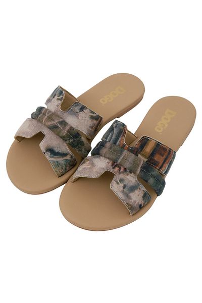 Dogo Women's Vegan Leather Multicolored Slippers - Ballerinas Design