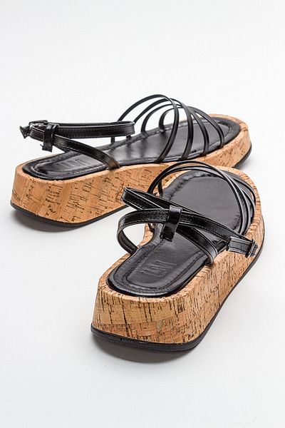 LuviShoes Sandale de damă ANGELA negru metalic