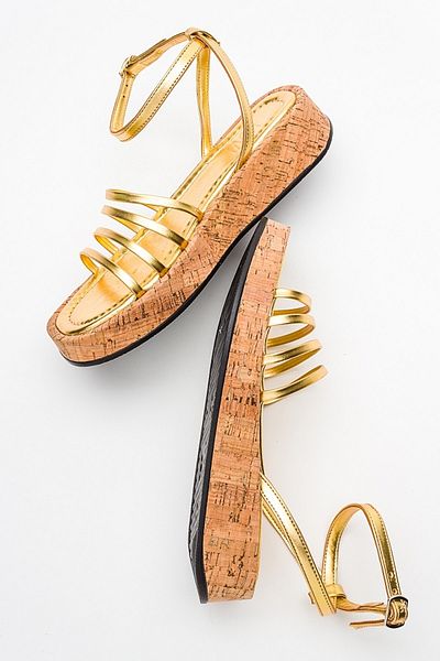LuviShoes Sandale de damă ANGELA auriu metalic