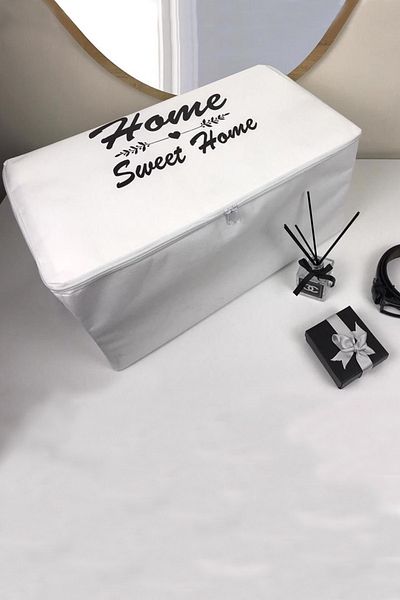 Çt Çeyizci Tekstil Τσάντα προίκας με φερμουάρ - Home Sweet Home - Ultra Mega Μέγεθος 100x50x50cm - Τσάντα αποθήκευσης, Οργάνωση