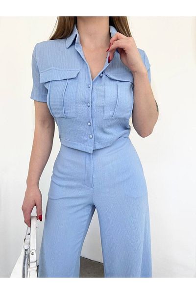 VOLT CLOTHİNG Damen-Hosenanzug mit Knopfdetail und Kappe