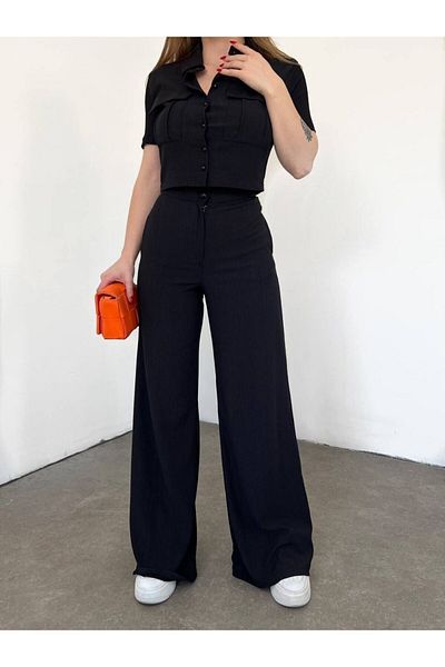 VOLT CLOTHİNG Damen-Hosenanzug mit Knopfdetail und Kappe