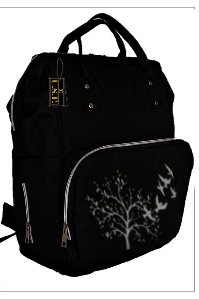 USF Baby Care Bag Luxury Mother Baby Care Backpack (BIRD) BLACK